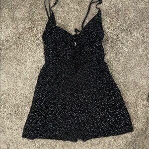 Aeropostale Black and White Polka Dot Jumpsuit